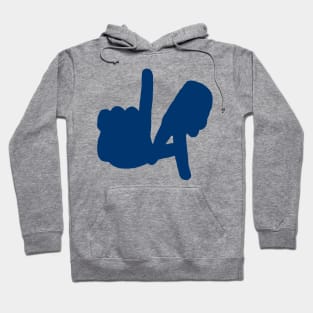 Front and Back LA Hands Silhouette, Blue Hoodie
